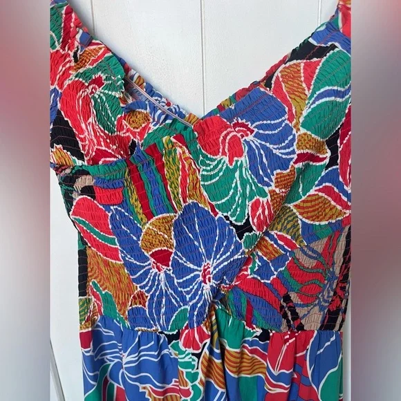 Vici Aakaa Put it in Print Vibrant Floral Off-Shoulder Smocked Maxi Dress - Picture 8 of 9